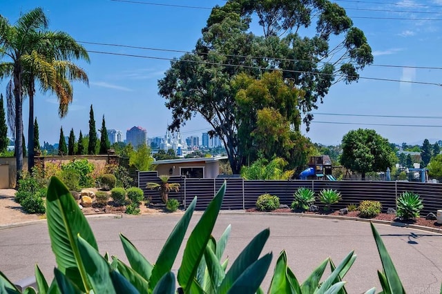 view of patio featuring a playground