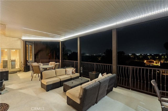 exterior space featuring outdoor dining area and outdoor lounge area