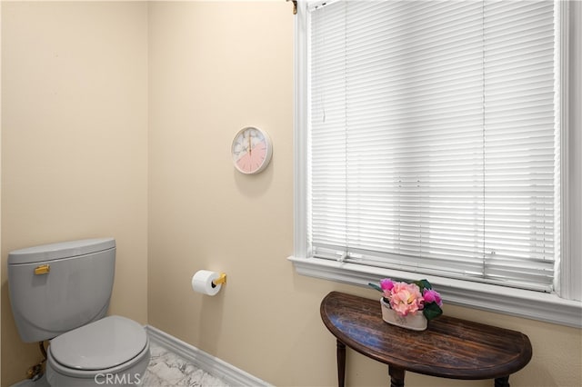 bathroom with toilet and plenty of natural light