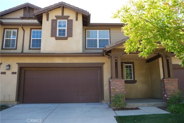 view of front of home with a garage