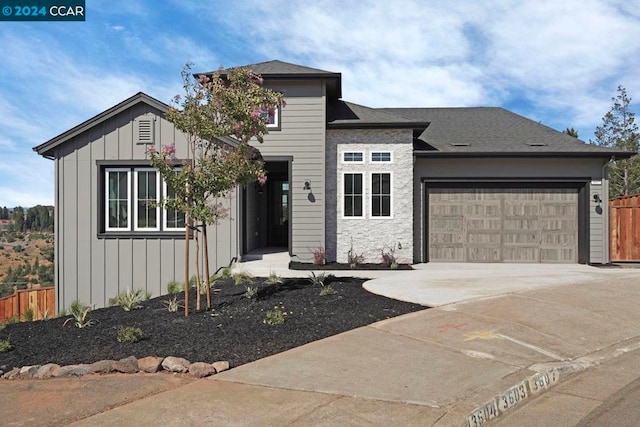 view of front of house with a garage