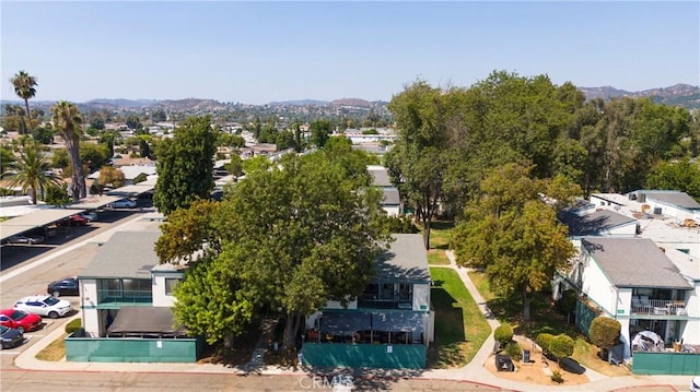 aerial view featuring a mountain view