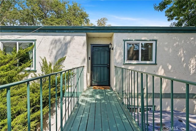 property entrance with a balcony