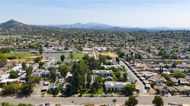 aerial view featuring a mountain view