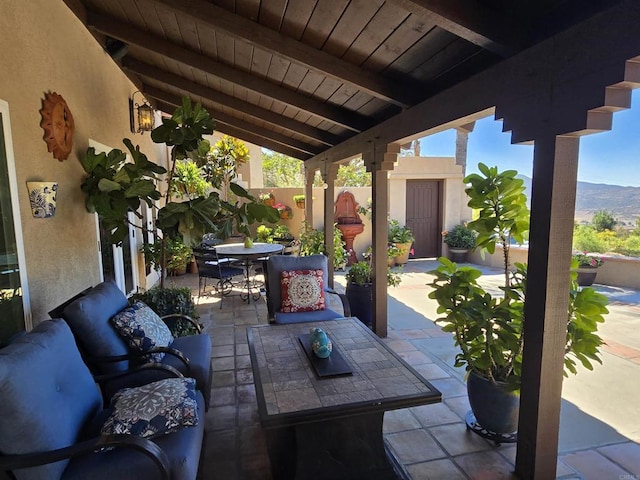 view of patio / terrace featuring an outdoor living space