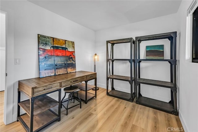 home office featuring wood-type flooring