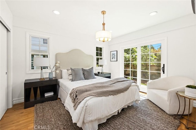 bedroom featuring hardwood / wood-style floors