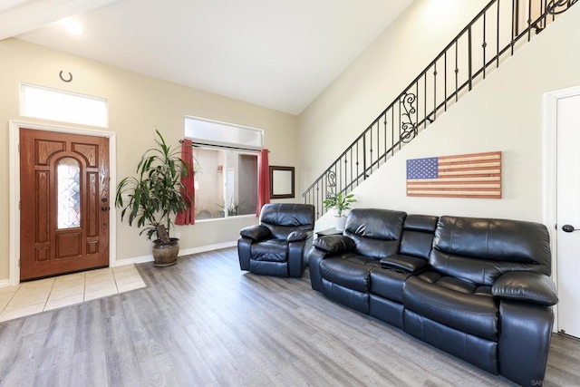 living room featuring hardwood / wood-style floors