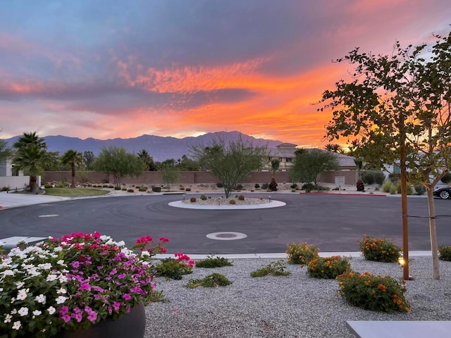 exterior space with a mountain view