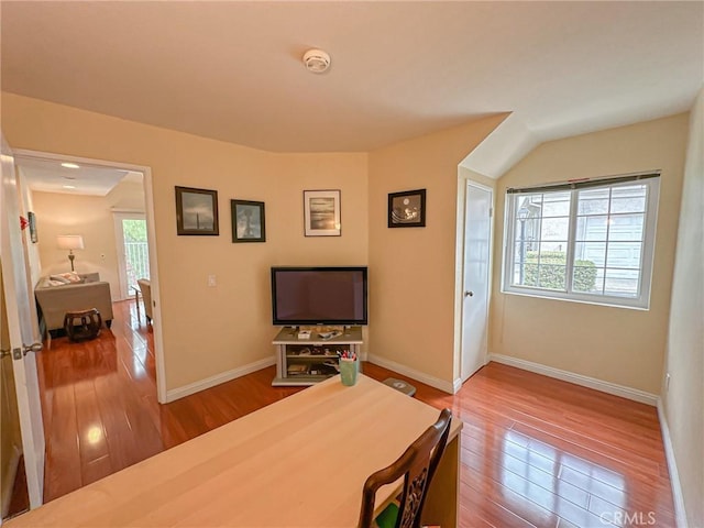 office space featuring hardwood / wood-style flooring and plenty of natural light