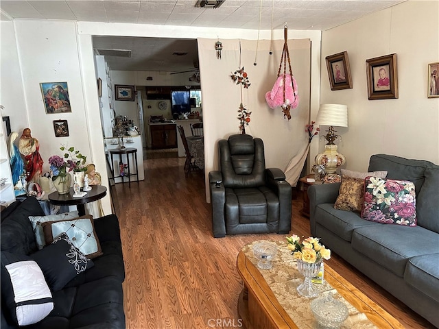 living room featuring hardwood / wood-style flooring