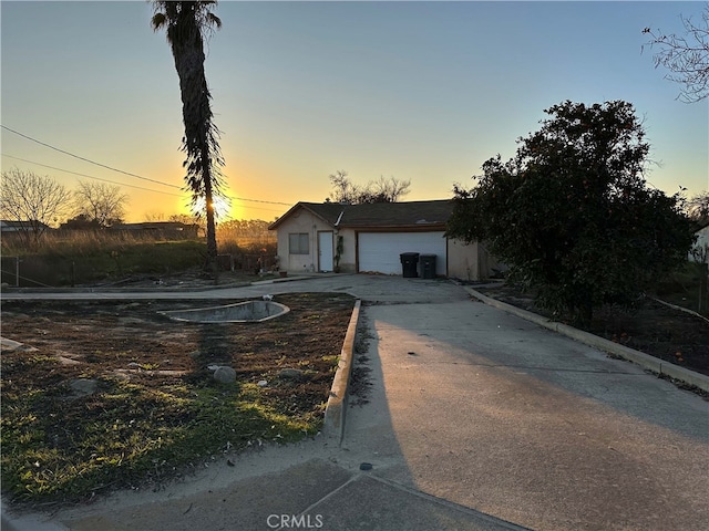 view of front of home with a garage