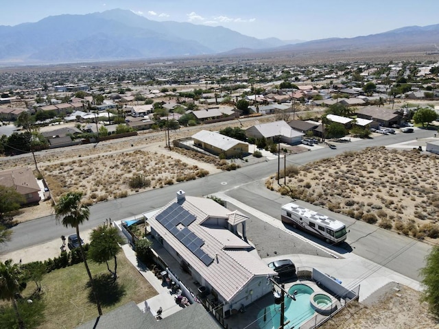 drone / aerial view with a mountain view