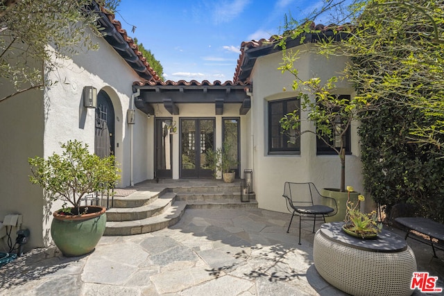 view of patio with french doors