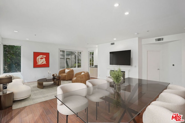 living room featuring hardwood / wood-style floors