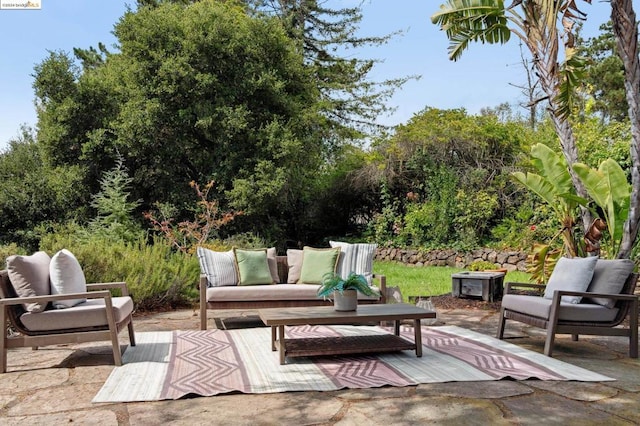 view of patio with an outdoor hangout area