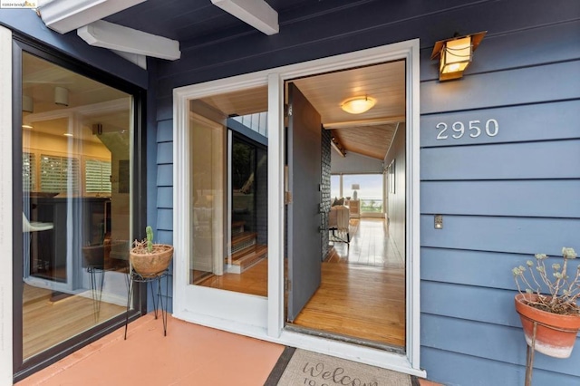 view of doorway to property