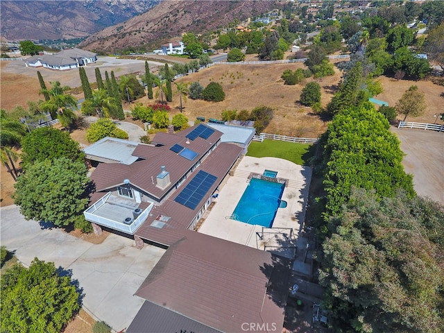 drone / aerial view with a mountain view