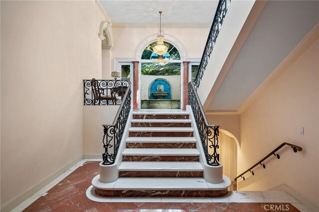 2736 Via Victoria, Palos Verdes Estates, CA 90274 - staircase featuring baseboards
