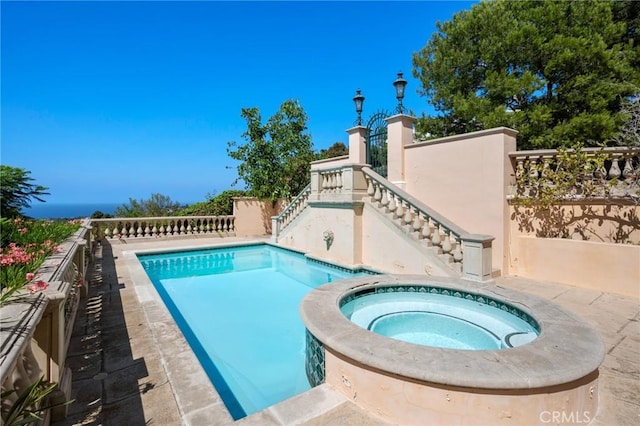 2736 Via Victoria, Palos Verdes Estates, CA 90274 - view of pool featuring a pool with connected hot tub and stairs