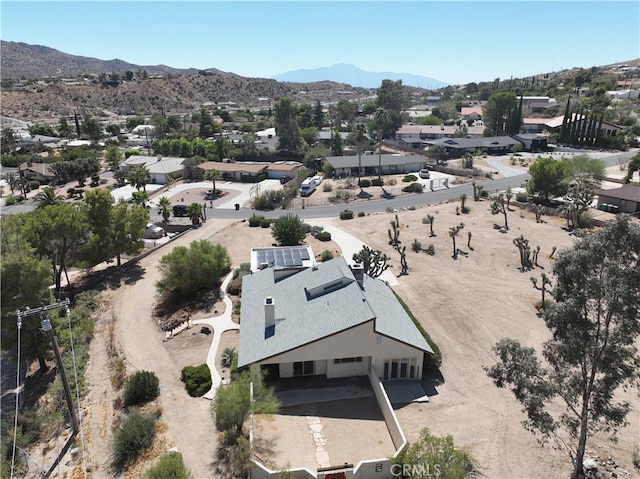 drone / aerial view with a mountain view