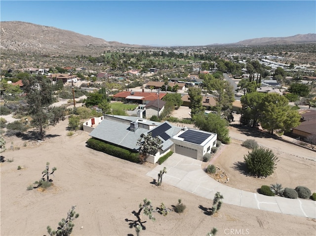 drone / aerial view with a mountain view