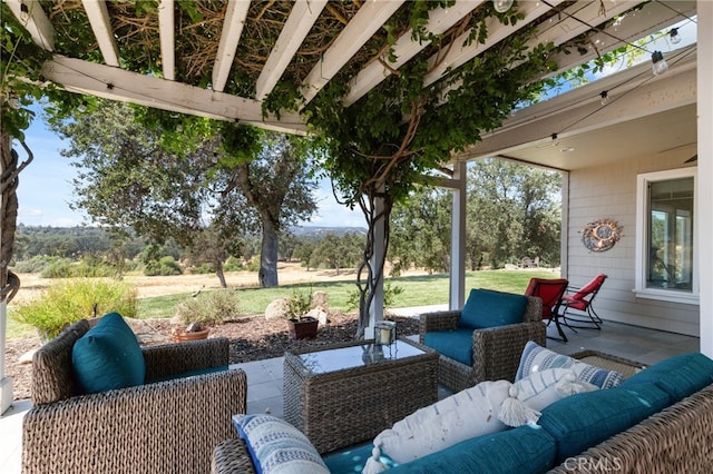 view of patio with an outdoor living space