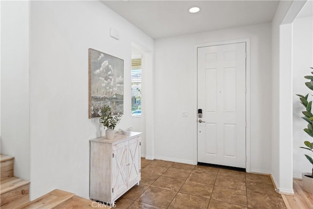 view of tiled foyer