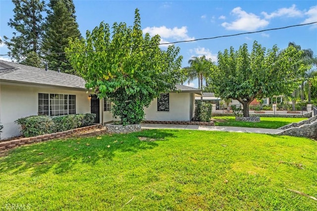 view of front of house with a front yard