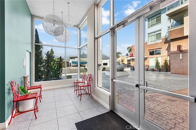 sunroom with french doors