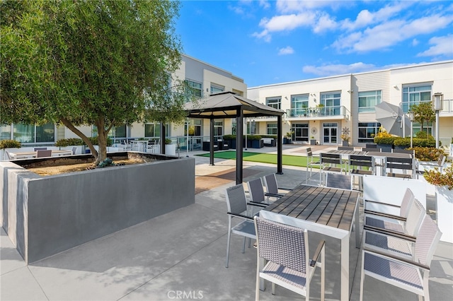 view of patio / terrace with a gazebo