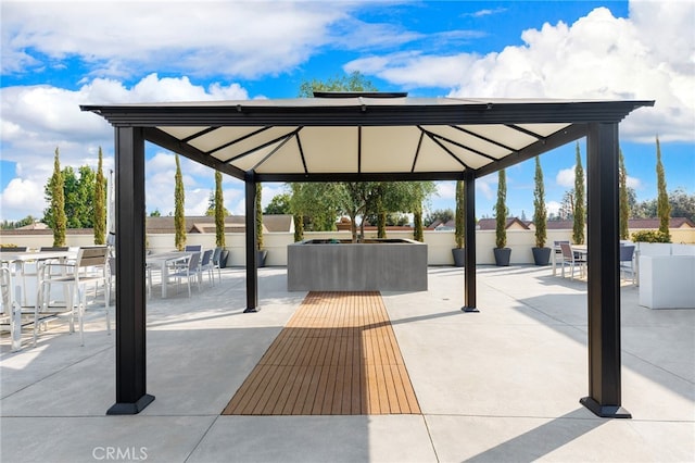 view of patio / terrace with a gazebo