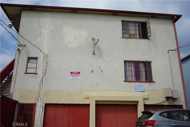 view of home's exterior with a garage