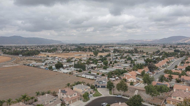 drone / aerial view with a mountain view