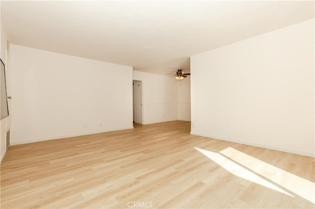 empty room with light wood-type flooring