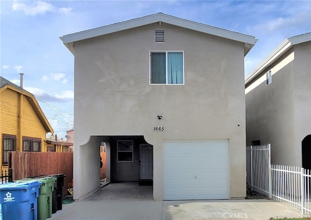 view of front of house with a garage