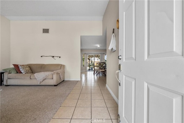 view of tiled living room