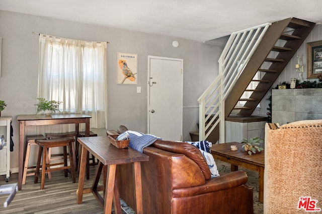 living room featuring hardwood / wood-style floors