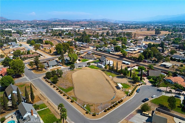 aerial view with a mountain view