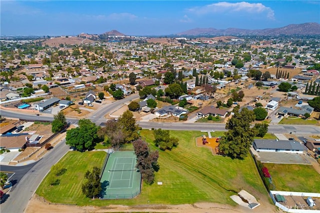 aerial view with a mountain view