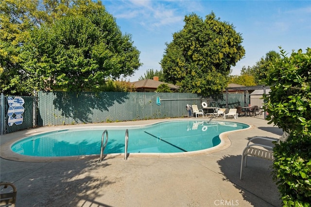 view of pool featuring a patio