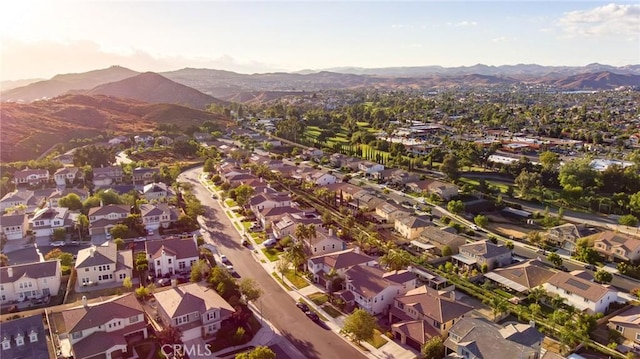 aerial view featuring a mountain view