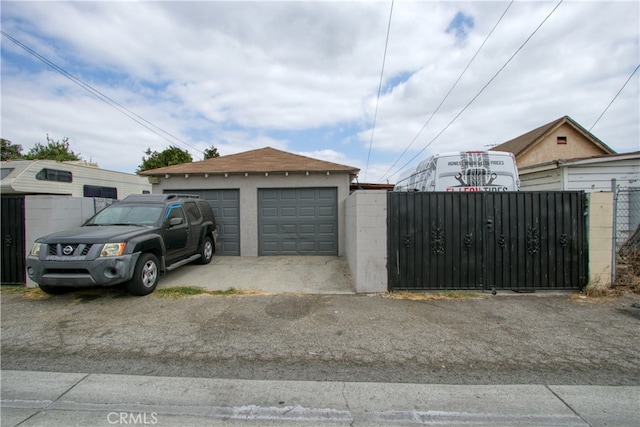 view of garage