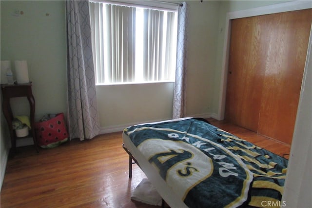 bedroom featuring wood-type flooring