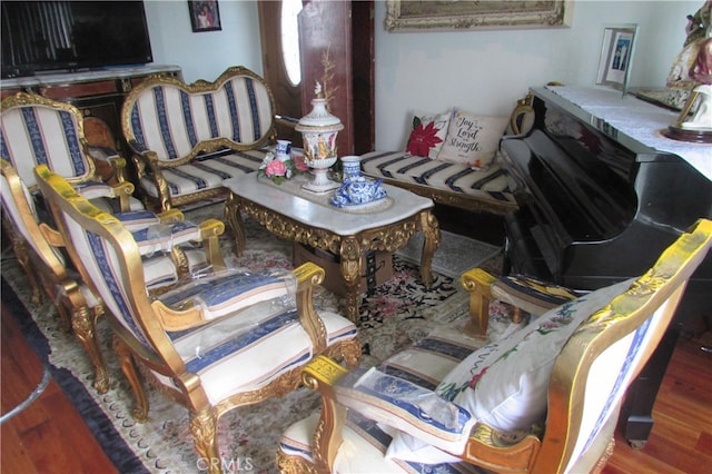 living room with wood-type flooring