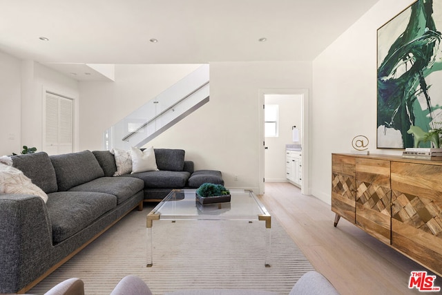 living room featuring light hardwood / wood-style flooring