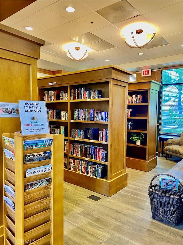 interior space with hardwood / wood-style floors