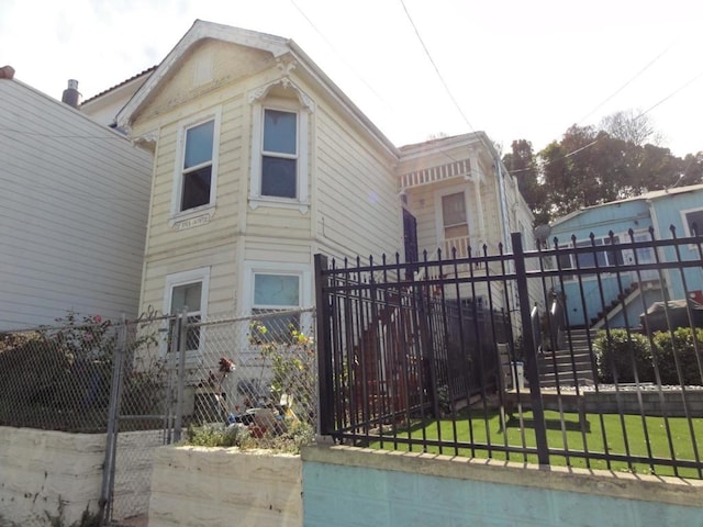 view of property exterior with a yard