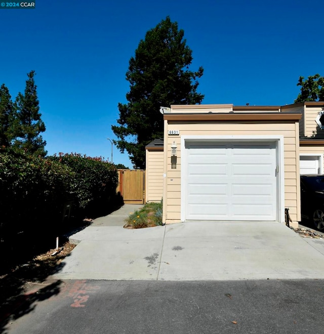 view of garage