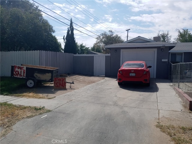 view of garage